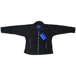 Turfer Sport Youth Fleece Jacket Black Full Zip Mock Neck Soft Warm  Small